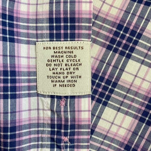 Peter Millar Men's Plaid Cotton Long Sleeve Button Down Dress Shirt, Large - Picture 9 of 9